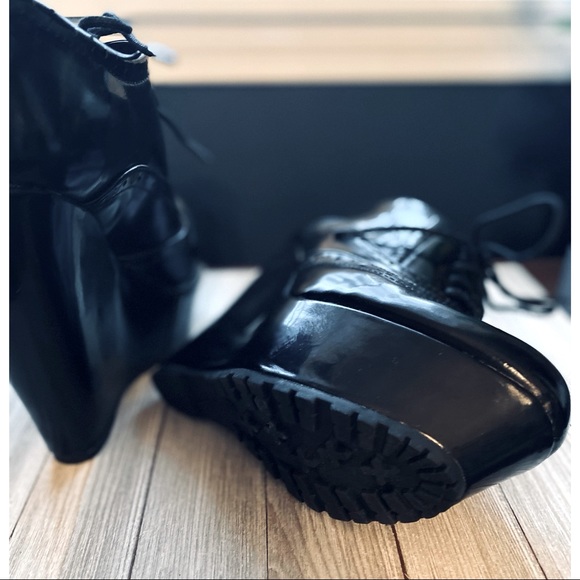 BELLADONNA | PINUP OXFORD WEDGE PLATFORM BOOTIES - Picture 7 of 9